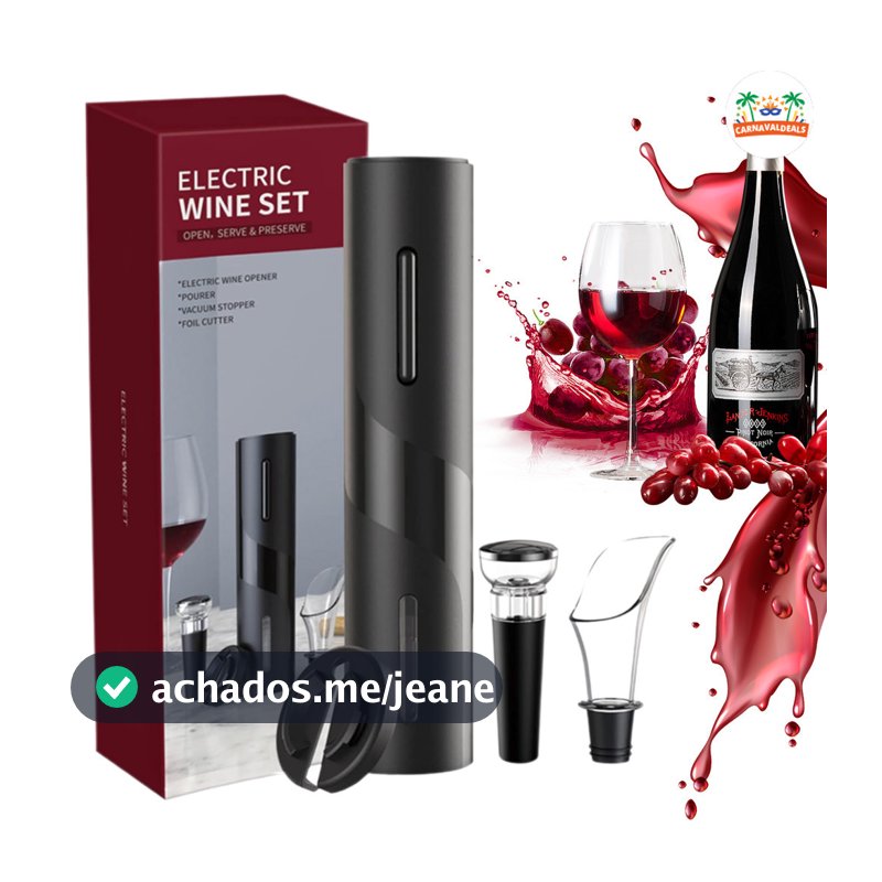 Abridor De Vinho Elétrico Automático Saca Rolha A Pilha Utilidade Doméstica Presente