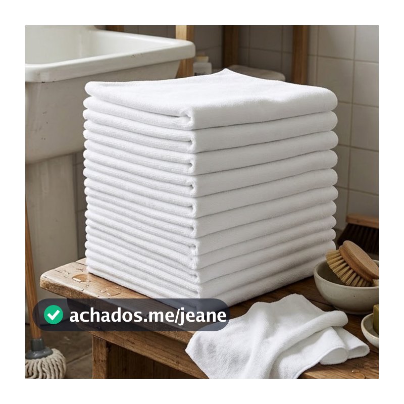 Kit Até 20 Pano De Chão Branco Para Limpeza Grande Grosso Saco Duplo Algodão 50x35