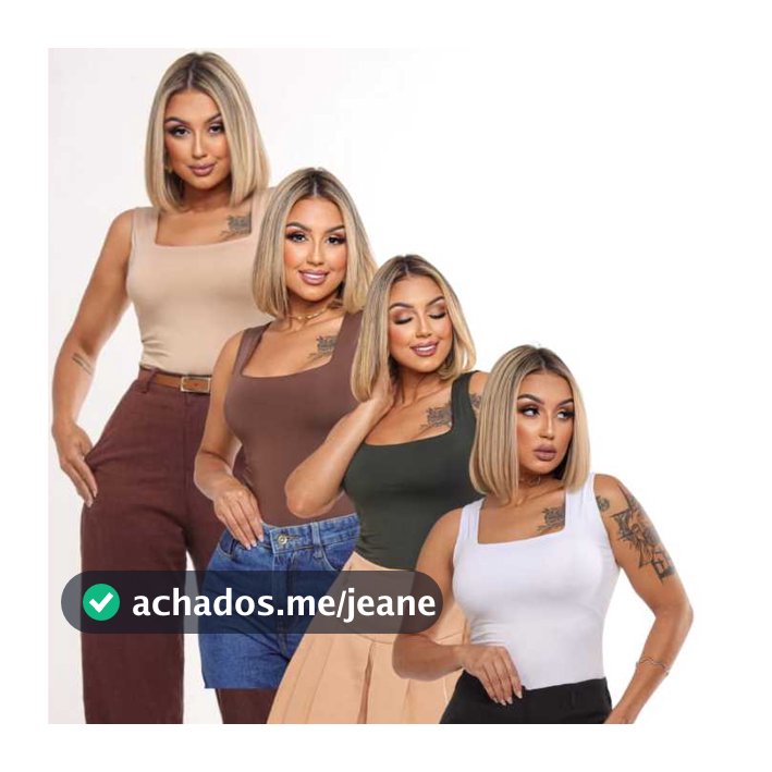 KIT 4 Blusas Femininas Regata Decote Quadrado Forro duplo Suplex Alça larga Blusa Estilosa