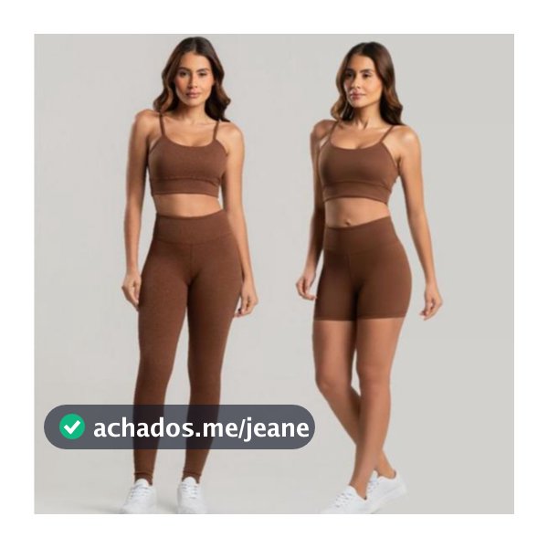 Kit com 3 peças Top com Calça legging e Short Liso Poliamida Fitness Feminino