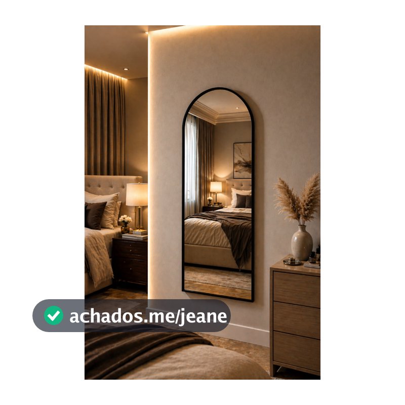 Espelho  Com Moldura Em Couro 100x35 90x40 70x30 50x25 Janela Hall Sala Banheiro
