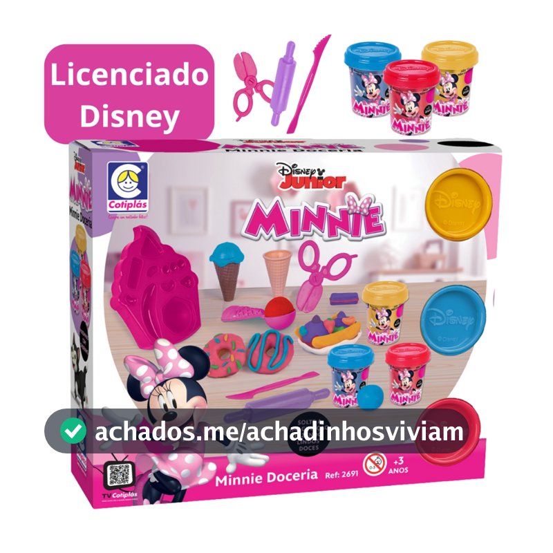Kit Massinha de Modelar Doceria da Minnie com Acessórios Licenciado Disney Brinquedo