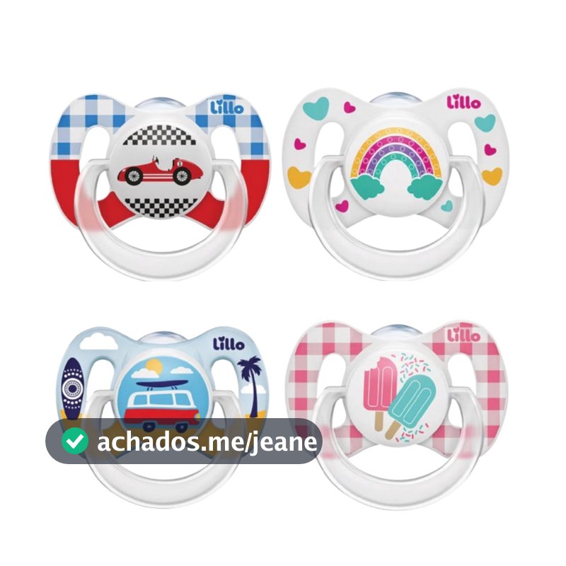 Chupeta Lillo Funny +6 Meses Bico de Silicone Bordas Arredondadas e Ventilação Extra