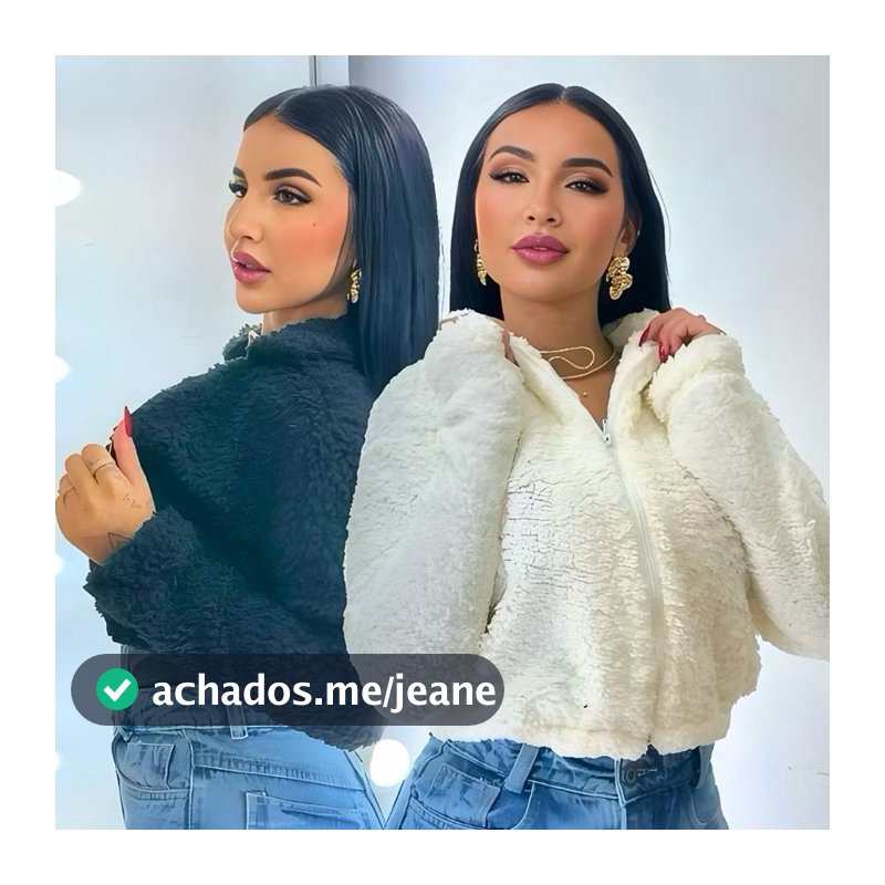 Casaco Teddy Feminino Inverno Com Zíper Pelo Sintético Quentinho Pelinho Frio Jaqueta Curta Elegante