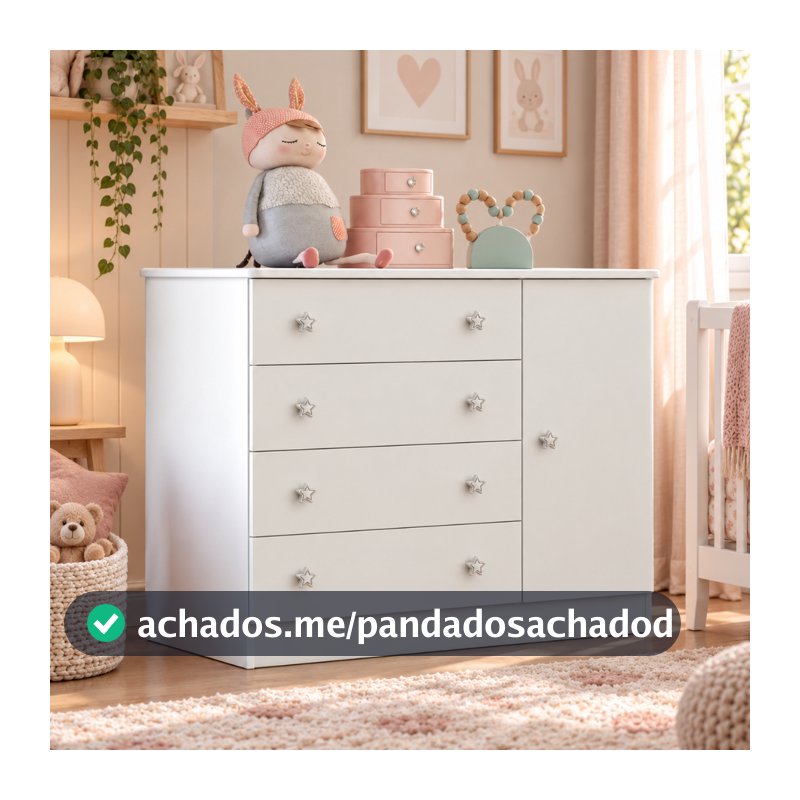 Cômoda 4 Gavetas com Porta Sapateira Doce Sonho Qmovi