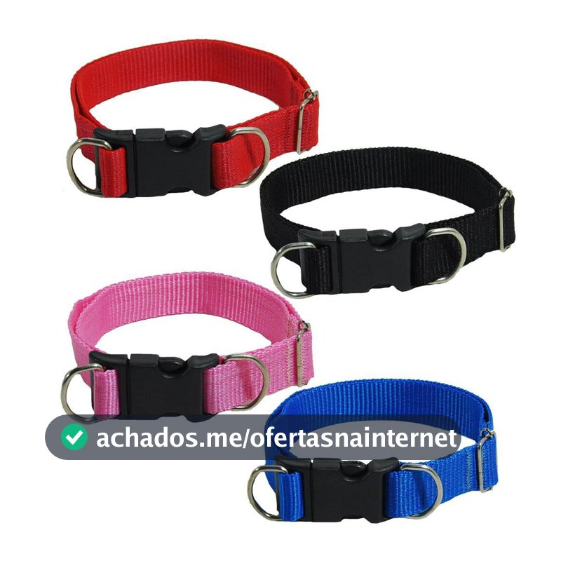 Coleira para Cachorro de Nylon Regulável P M G GG para Passeio Confortável