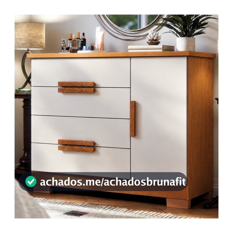 Cômoda Para Quarto Casal Sapateira 4 Gavetas 1 Porta Grande MDF Organizador de Roupas Moderna