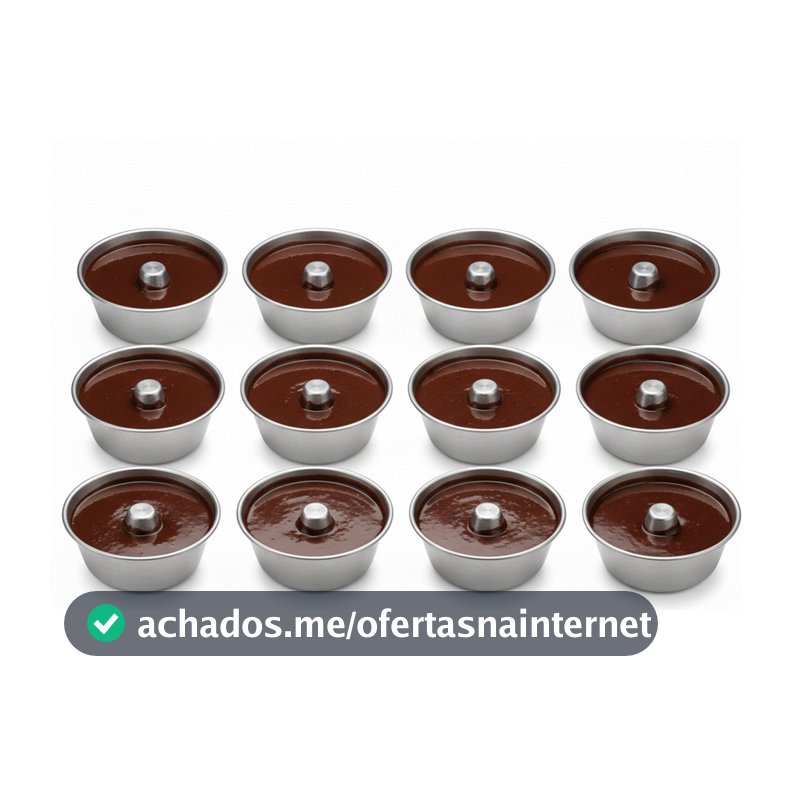 Kit 12 Mini Formas Pudim Bolo Vulcão 220ml Alumínio Doces de Natal Ceia