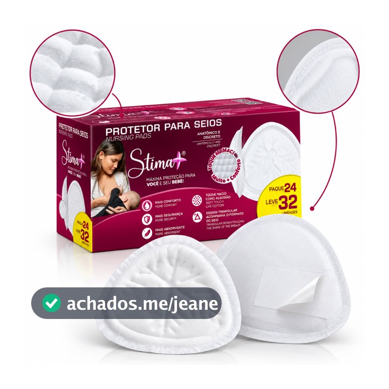 Protetor Para Seios Stima 32 Unidades Absorvente Descartável Amamentação