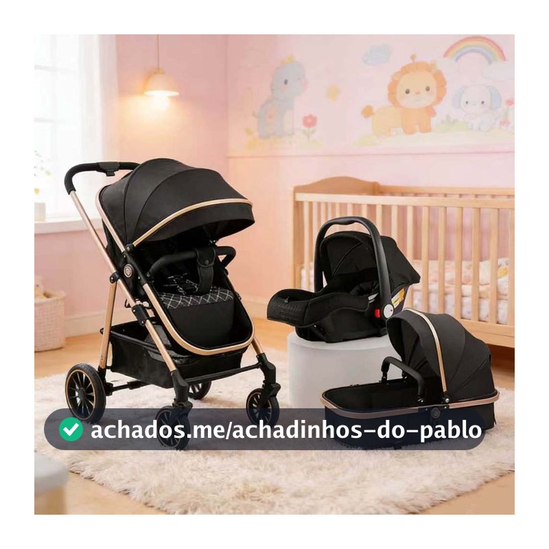 Carrinho Completo 3 EM 1 Com Moisés e Bebe Conforto