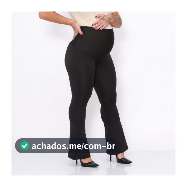 Maternidade Legging Flare Gestante Cós Alto Calça Sustenta Barriga Plus Size