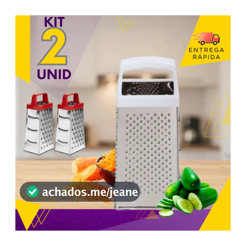 2 ou 1 un - Ralador De 4 Faces Lâminas De Aço Inox Queijo Legumes Frutas Premium
