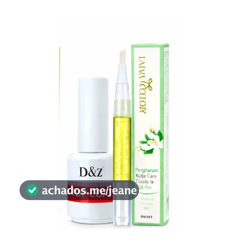 Kit Top Coat D&z + Óleo Cutícula Alongamento Unhas Colorido