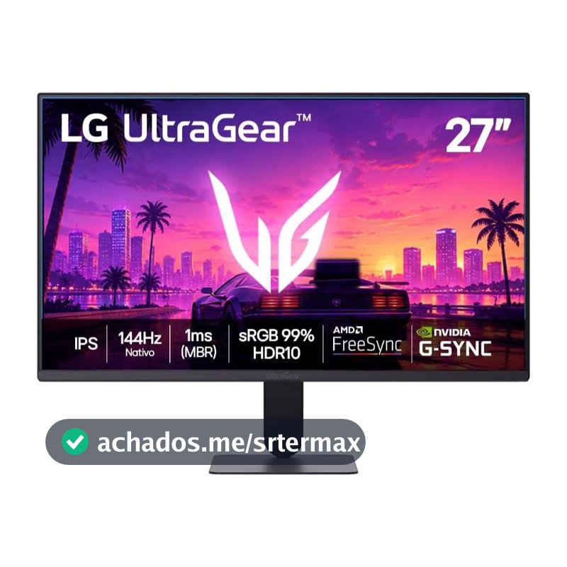 Monitor Gamer LG UltraGear 27" FHD 144Hz IPS - 27G411B-B