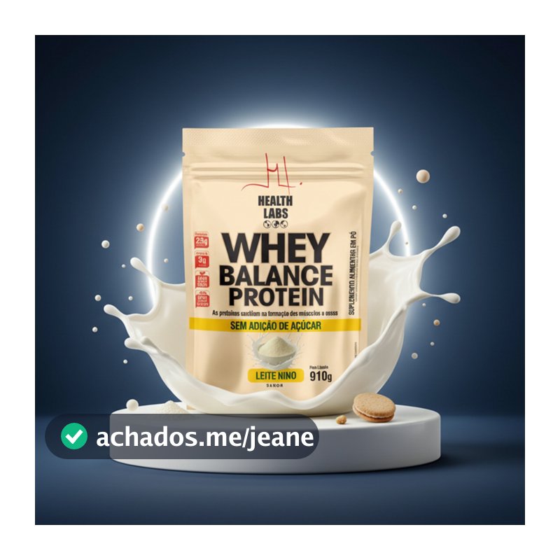 Whey Protein 910g Sabor Leite Ninho Sem Açúcar 26 Porções Proteína Para Dieta e Treino Diário