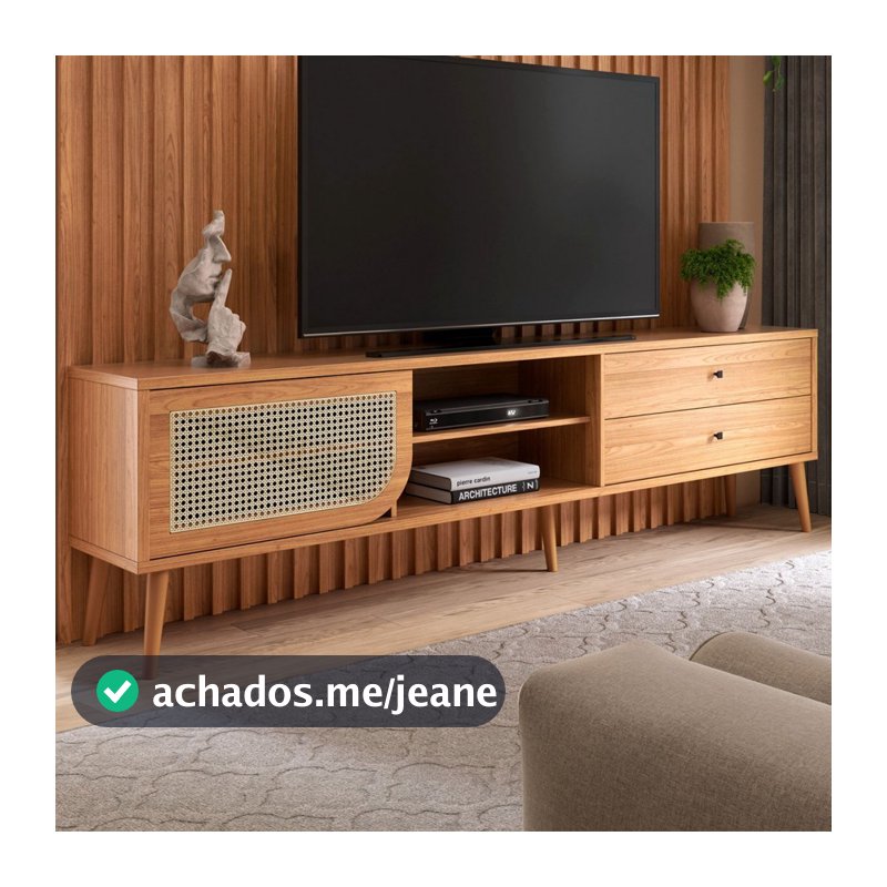 Rack para TV Até 60 Polegadas Holambra 1 Porta 2 Gavetas Freijó - Panorama Móveis