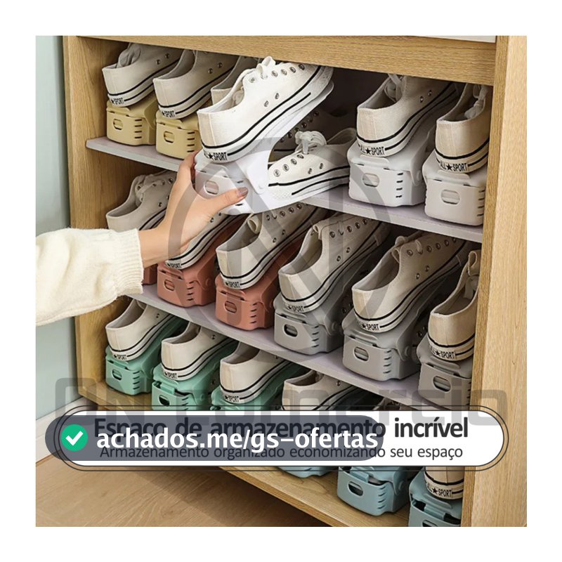Kit8 Organizador de Sapato com Regulagem de Altura Tênis Sandálias Saltos Calçados Armários Closets Estante