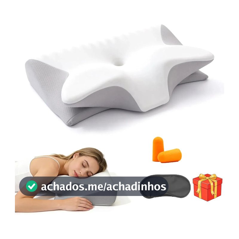 Travesseiro Cervical Ortopedico Magnetico Wing Pillow Comfor AntiApneia RoncoOrtopedico Infravermelho Apneia Travesseiro