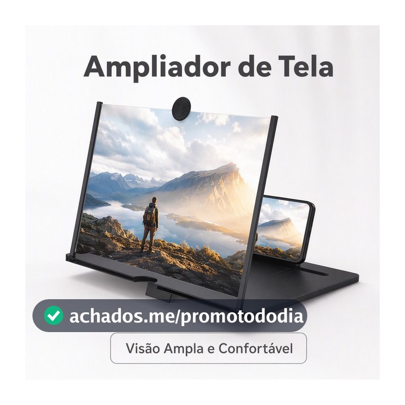 Amplificador De Imagem Da Tela Do Celular Lupa 3D 21,6CM16,6CM2,7CM Promoção
