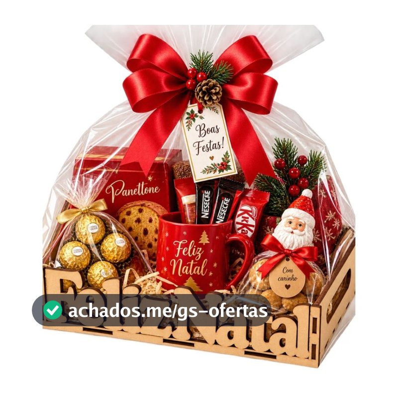 Kit 10 Cesta Bandeja Natal Natalina 30x20/20x15  MDF Presente