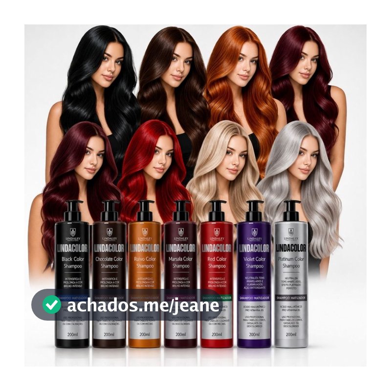 Shampoo Tonalizante Escurecedor S/ Amônia 100% Natural Lindacolor