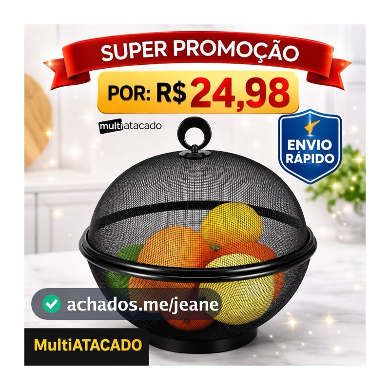 Fruteira De Mesa Telada Branca