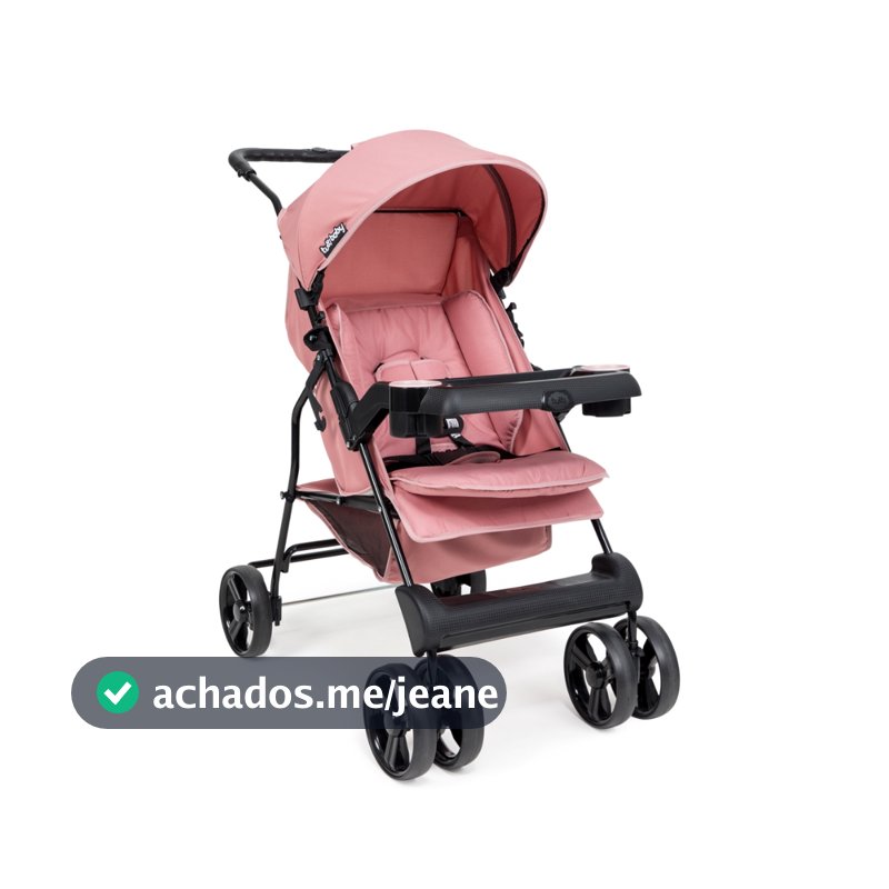 Carrinho Berço de Bebê 0 a 15kg Theros Rosa Tutti Baby
