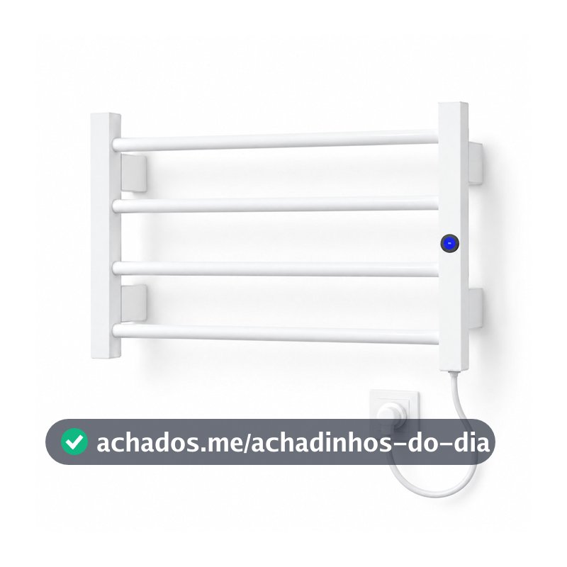 TOALHEIRO TÉRMICO SLIM / AQUECEDOR DE TOALHAS SLIM -  ALUMÍNIO - 110V / 220V - BRANCO / PRETO