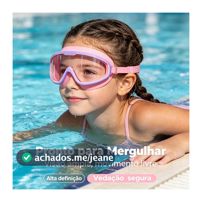 Óculos Natação Infantil Antiembaçante Prova D'agua Protetor Orelha HD Óculos De Natação Ajustável Para Meninos Meninas