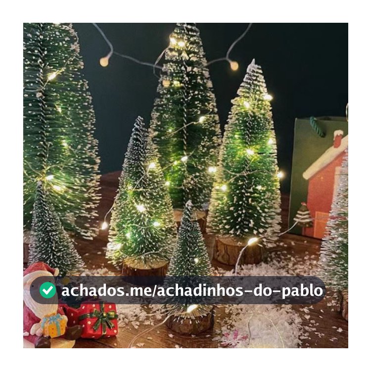Kit 03 Mini Arvore Pinheiro 10cm-35cm Natal Nevada Lembrancinha Festa Natalina Decoração Enfeite Mesa empresarial