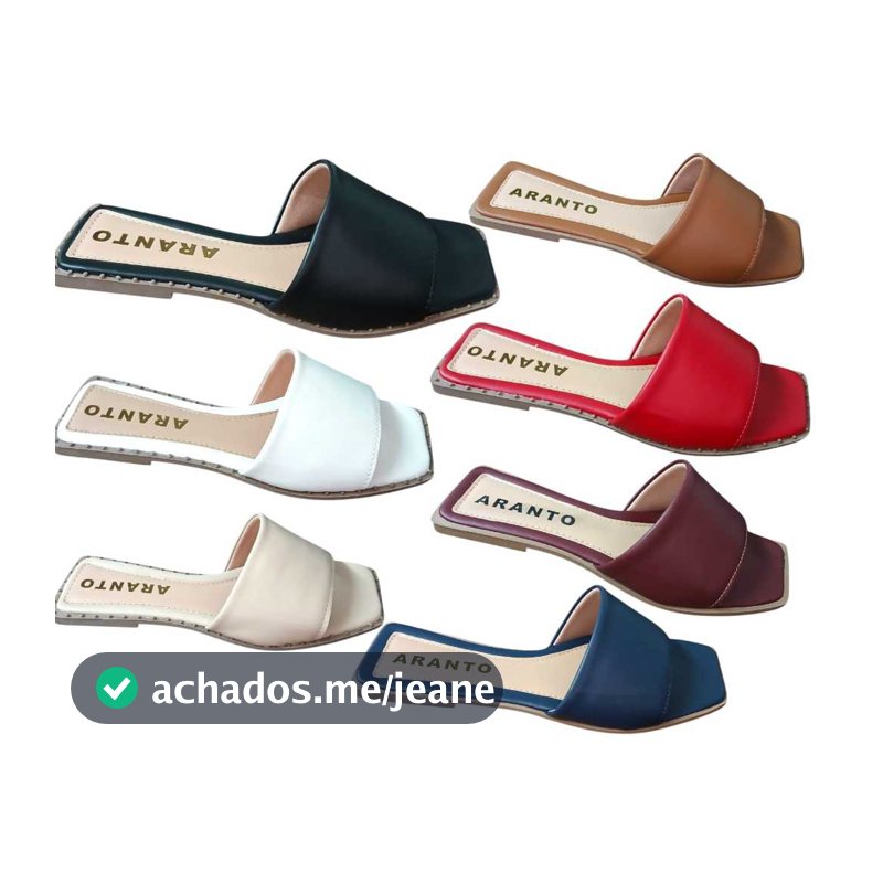 Rasteirinha Rasteira Feminina Sola Quadrada Chinelo Super Confortavel E Macia Diversas Cores Foscas