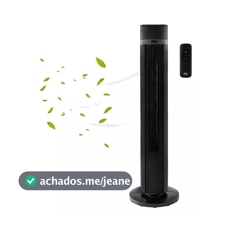 Ventilador Torre Vertical Wap Air Silence De Chão Preto