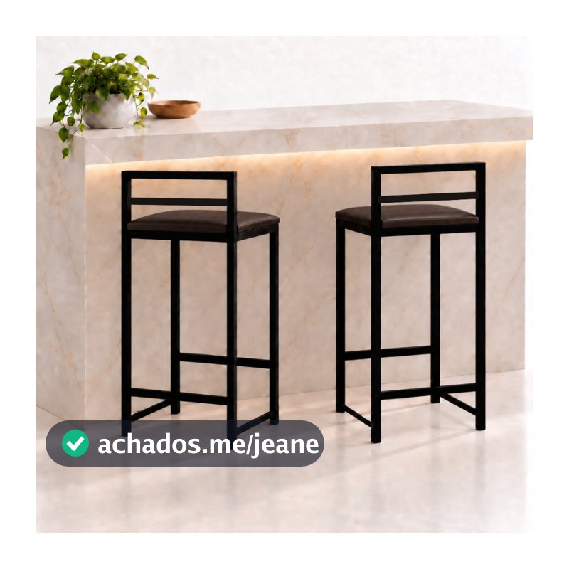 Kit 2 Banqueta Alta/Baixa Quadrada Estilo Industrial Banco Casa Balcão Cozinha Mesa Promoção