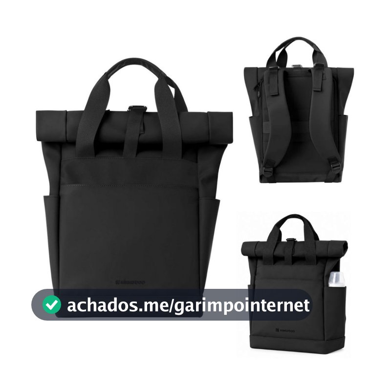 Bolsa Mochila Maternidade 2 em 1 Com Trocador e Porta Mamadeira Térmico Black Preto Cerise Kikkabo