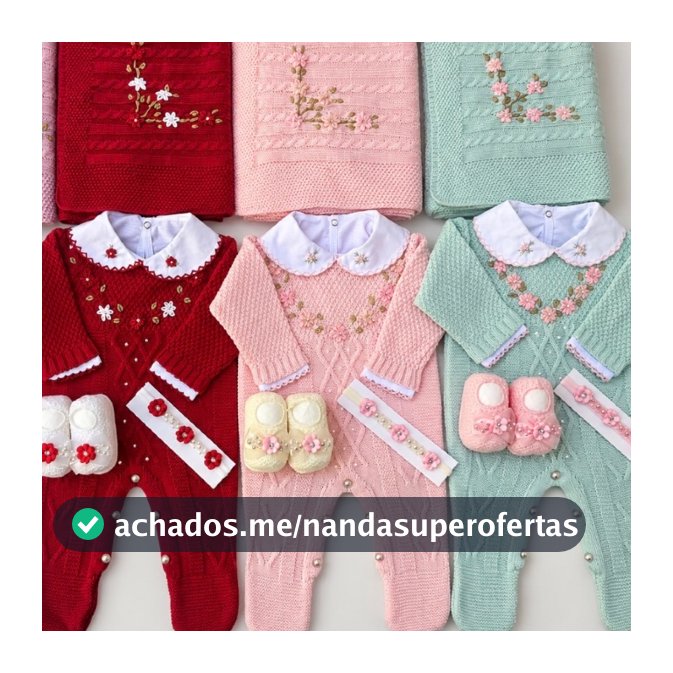Saída de Maternidade Luxo Premium em Tricô Bordada à Mão - kit 5 peças 3 peças 2 peças | Roupa Bebê Recém-Nascido