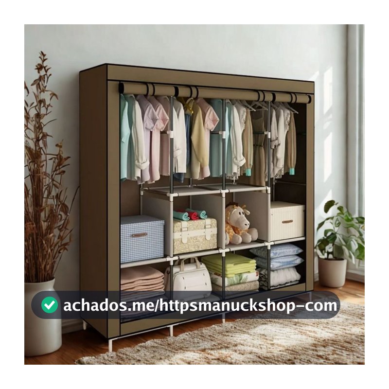 Guarda Roupa Portátil Dobrável Alto Volume Armazenamento De Roupas