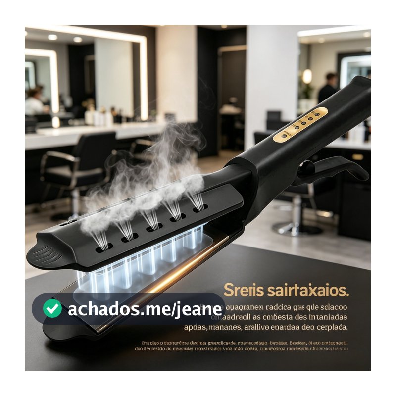 Chapinha Alisadora Profissional para Salão 2 em 1 com Vapor, Cabelo Úmido, Placas Cerâmicas, 4 Temperaturas