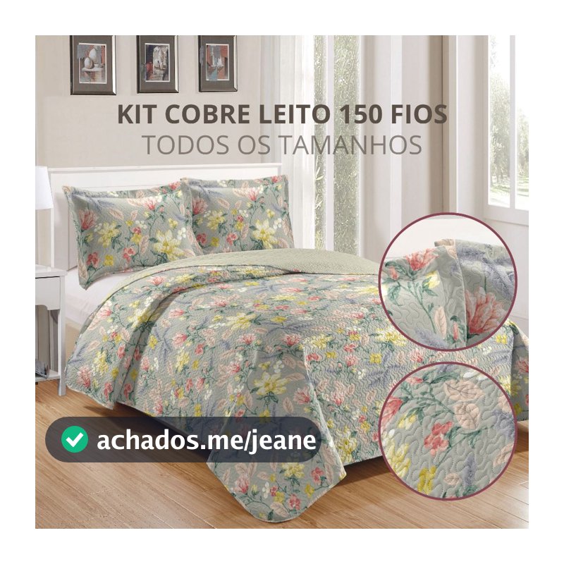 Colcha Cobre Leito Dupla Face Solteiro  Matelassê Com Porta Travesseiro Bouti Shabby Rozac