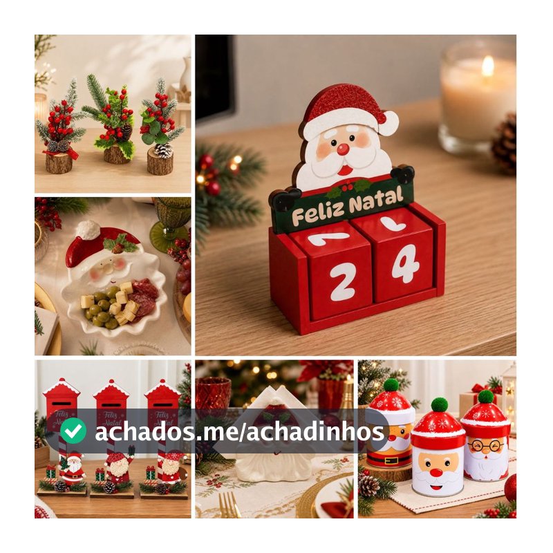 Decoração De Natal Enfeite Para Mesa e Casa Papai Noel