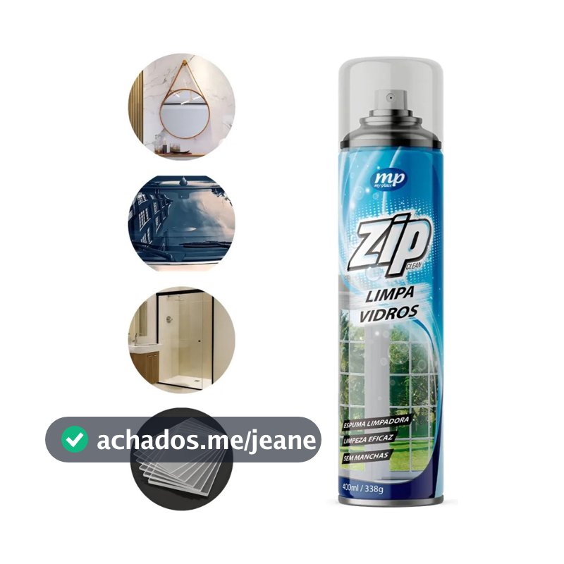 Limpa Vidros Zip Original 300ml – Remove Manchas, Brilho Intenso e Secagem Rápida