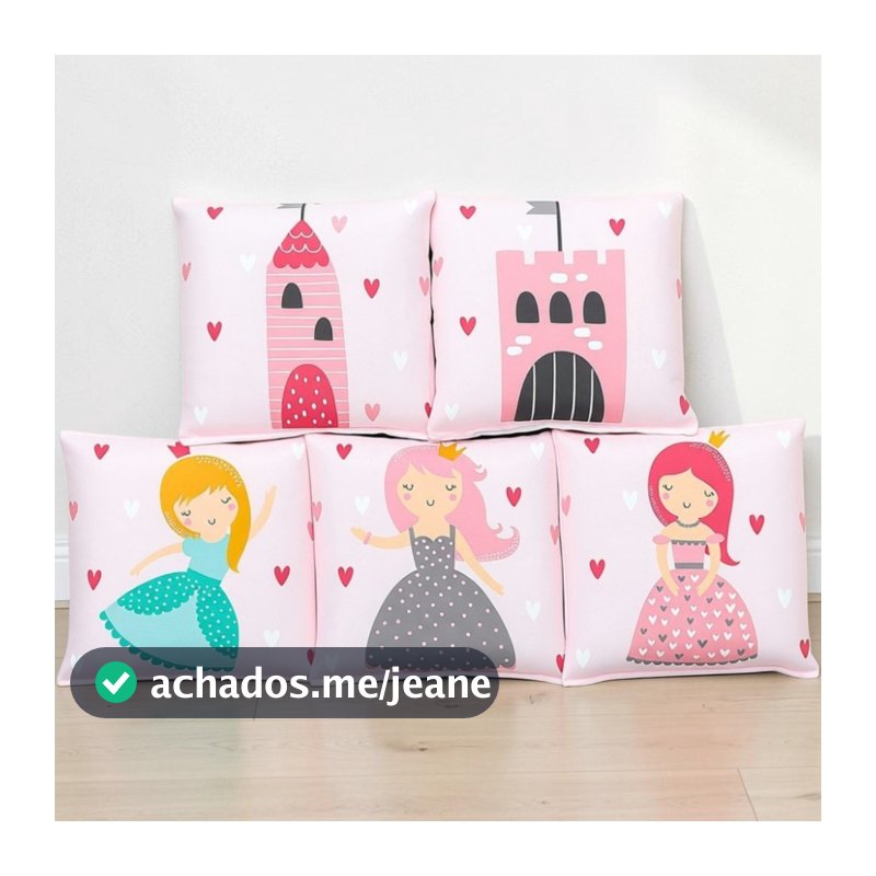 Kit 5 Almofadas Decorativas Infantil Bebê Menina Bailarina Princesa