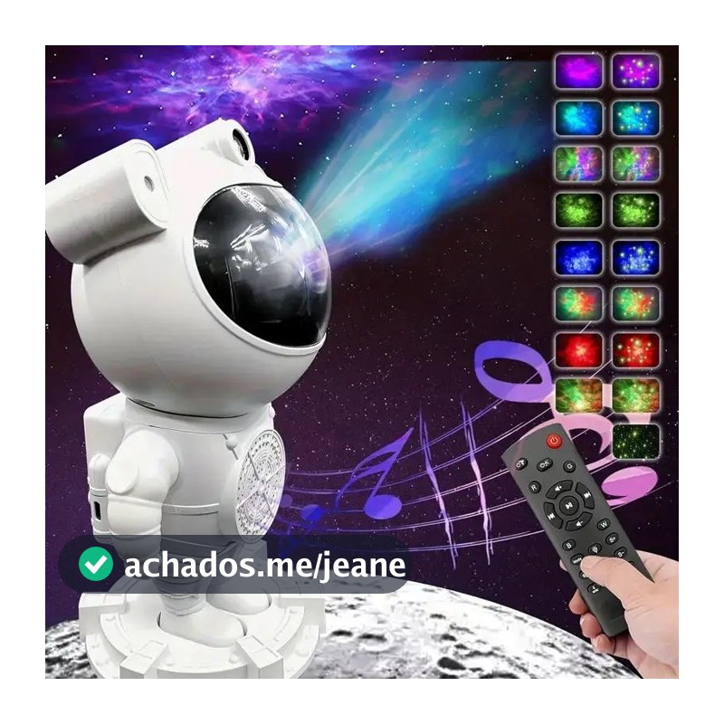 Projetor De Luz Noturna Com Caixa de Som Bluetooth e Galaxy Star Galaxia Nebulosa Astronauta Luz Da Noite Quarto