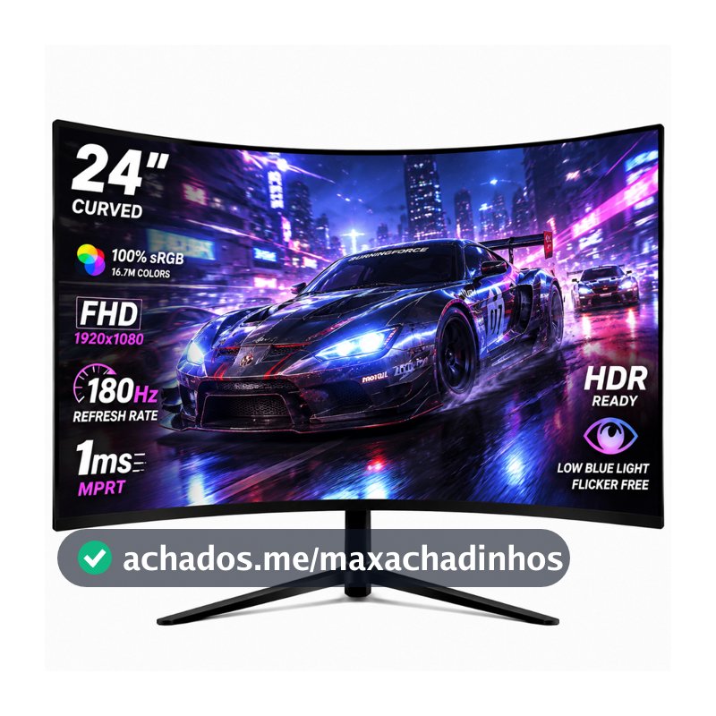 curva Monitor Gamer 24/27" FHD 180Hz IPS 100% sRGB Leve e VESA Alto-Falante Integrado,HDMI/DP, HDR Ampla Visão