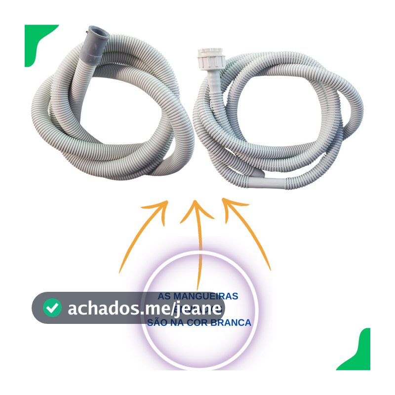 Kit Mangueira de Entrada e Saída 3m Universal para Tanquinho — Flexível e Resistente
