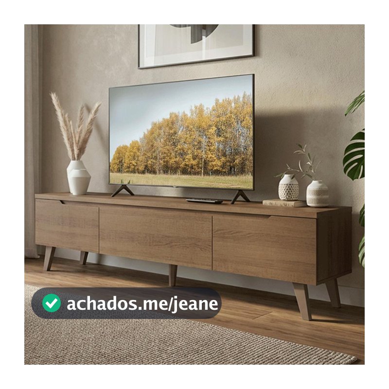 Rack para TV até 75 Polegadas 180 cm 2 Portas 1 Gaveta Rustic Dune Madesa