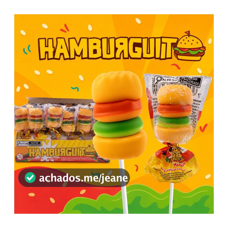 Doce Hamburguito –Goma em Formato de Hambúrguer 24 Unid