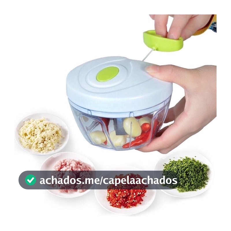Processador Manual 400ml 3 Lâminas 111.5X8X11.5CM Alimentos Alho Triturador Multiuso