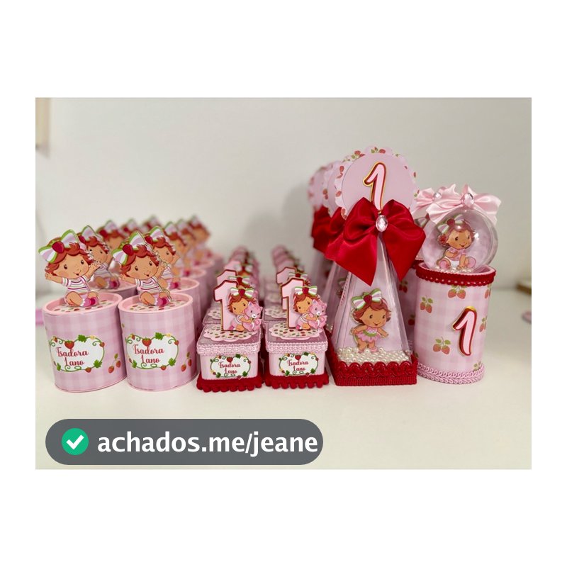 Lembrancinha Moranguinho Baby | Kit 30 peças Moranguinho | lembrancinha moranguinho