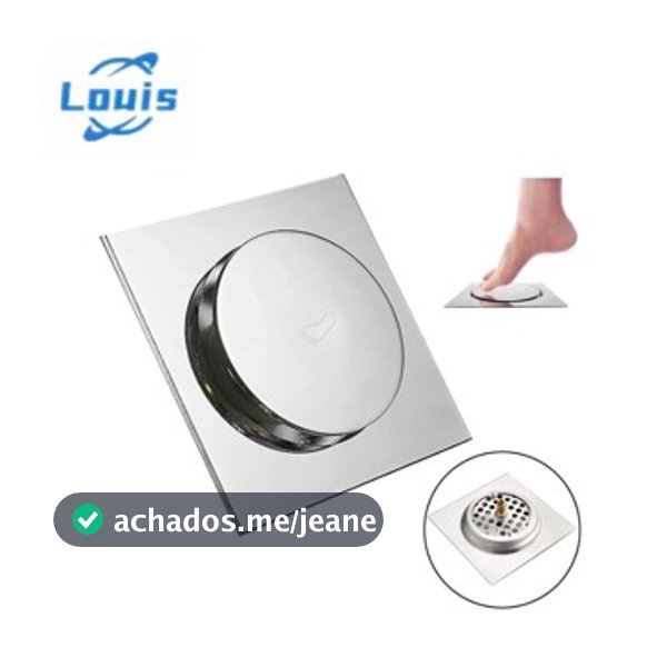 Louis Ralo Click Inteligente 15x15cm Inox, Quadrado Veda Cheiro para Banheiro e Cozinha