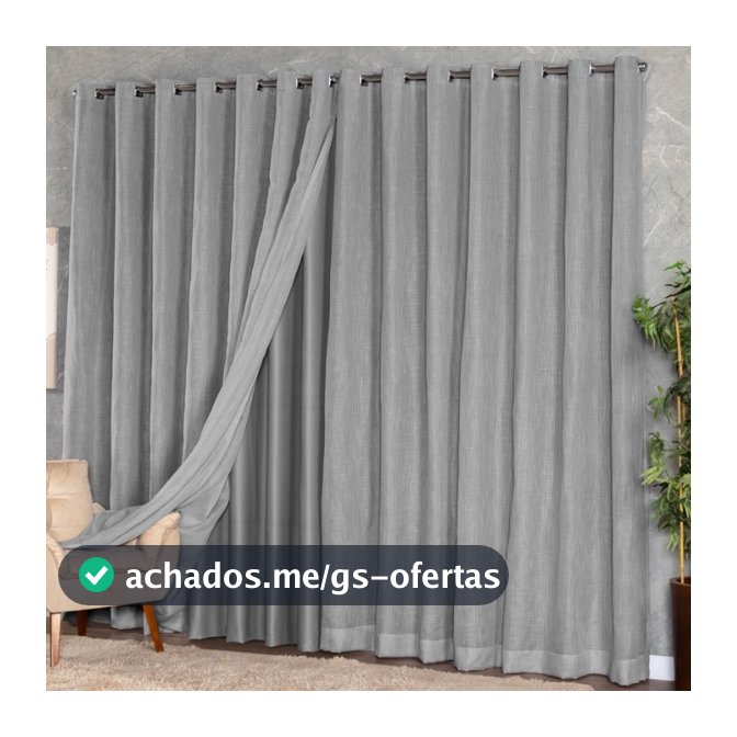 Cortina Voil Gaze De Linho 3,00 x 2,20/2,30/2,40/2,50/2,60/2,70/2,80 C/forro Blackout Grosso Original